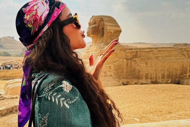 All in one Giza Pyramids, Sphinx, Camel and Grand Egyptian Museum - Getting the classic view at the panorama point