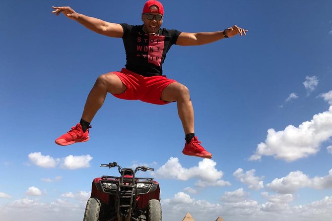 All inclusive Tour Giza Pyramids Sphinx Quadbike Camels Lunch - Quad biking beside the pyramids