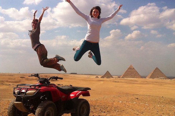 All inclusive Tour Giza Pyramids Sphinx Quadbike Camels Lunch - Lunch, water, and shopping stops