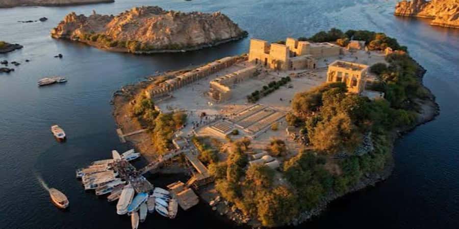 Aswan: High Dam, Unfinished Obelisk, Philae & Nubian Village - The motorboat ride to Philae Temple