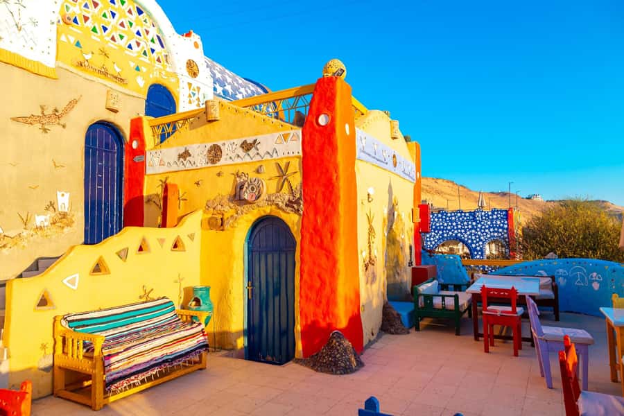 Aswan: Nubian Village Day Trip with Camel Ride - First steps through the colorful streets