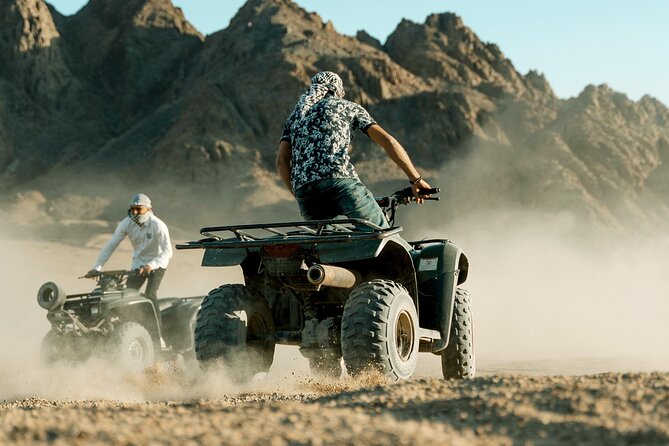 ATV Quad Bike Desert Adventure & Camel Ride from Hurghada - Sunset photographs in the open desert