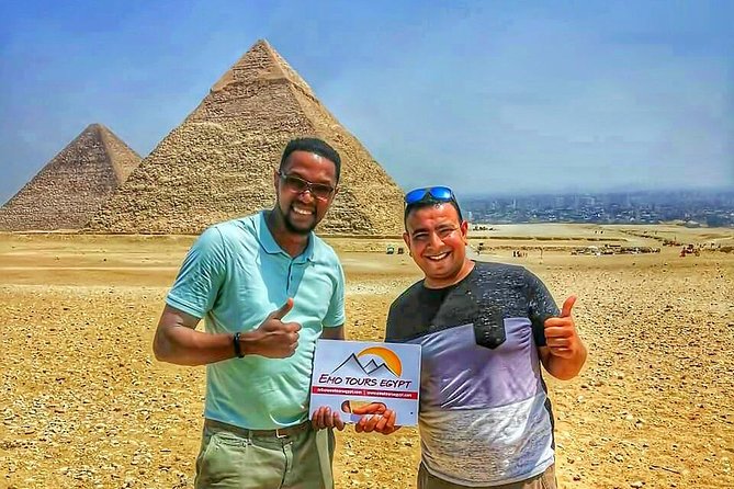 CAIRO LAYOVER EXCURSION TO GIZA PYRAMIDS SPHINX COPTIC CAIRO and BAZAAR - Giza Plateau: your first look at the pyramids
