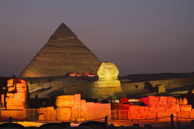 Cairo Layover Tours To Giza Pyramids Egyptian Museum Bazaar Sound And Light Show - Guide, Driver, and Private Vehicle