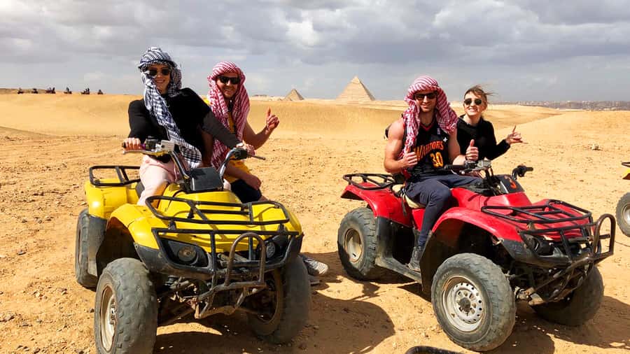 Cairo: Private Quad Bike Desert Tour with Pyramids & Sunset - From your Cairo hotel to the Giza desert