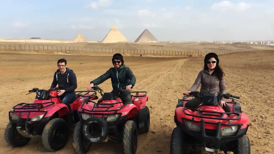 Cairo: Private Quad Bike Desert Tour with Pyramids & Sunset - Riding beside the Giza Pyramids