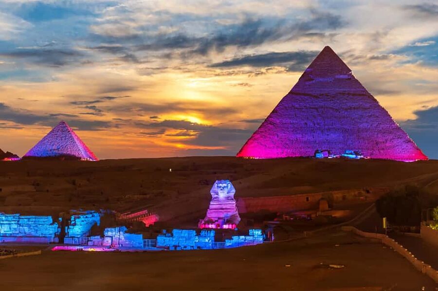 Cairo: Sound and Light Show at Giza Pyramids - The Sphinx comes first