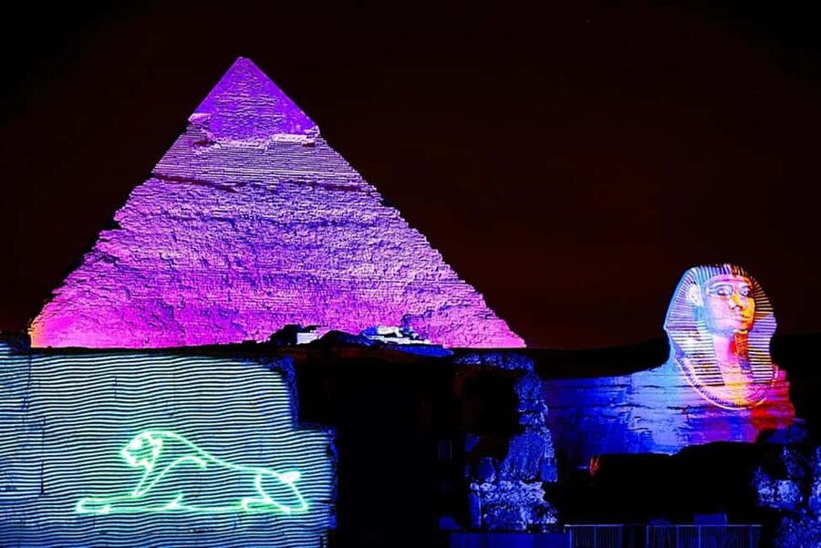 Cairo: Sound and Light Show at Giza Pyramids - Pyramid building and royal names