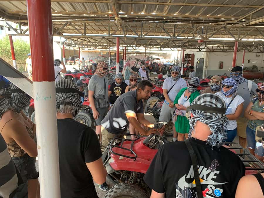 Desert Sunset Quad Bike ATV for 50Km, Oriental Show, Dinner, - Learning the quad bike controls