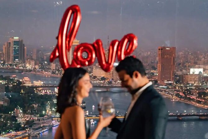 Dinner between clouds by full rotating restaurant - Arriving high above Cairo