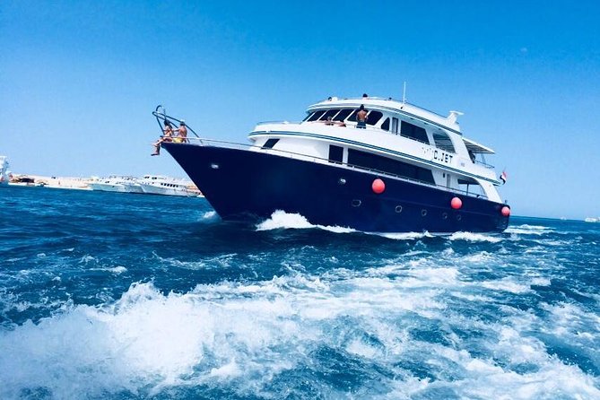 Dolphin Tour in Hurghada - First snorkeling stop in clear Red Sea water