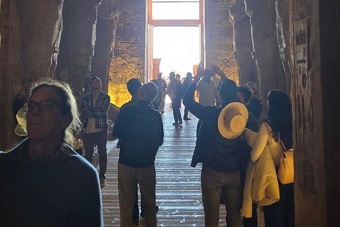 From Aswan : share a day tour to Abu Simbel with small group - First look at the Abu Simbel complex