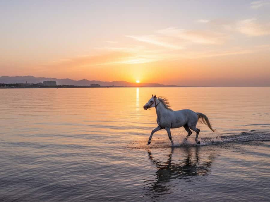 From Hurghada: Red Sea Sunrise and Desert Horseback Riding - A short break before meeting the horses