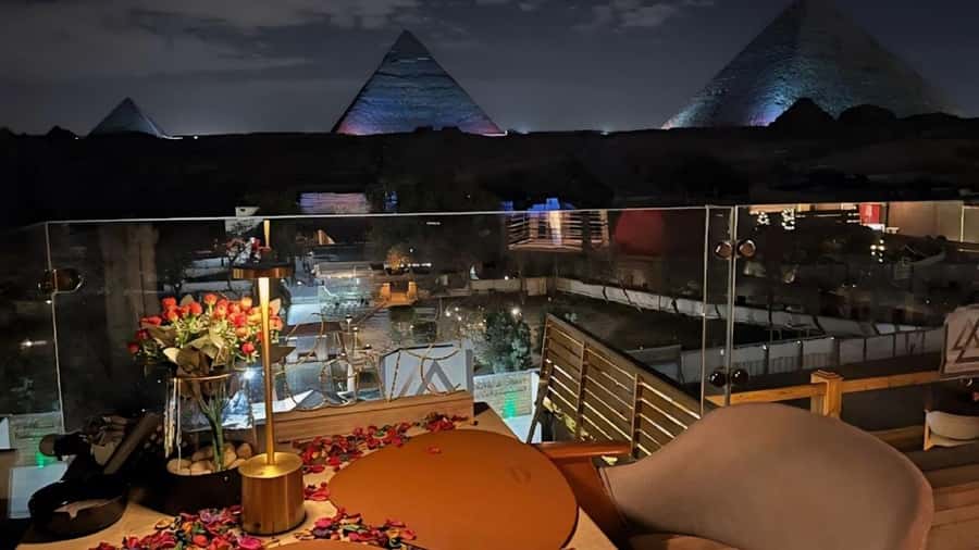 Giza: Dinner with Pyramids All Around You at Rooftop7000 - What Dinner Includes for the $90 Price