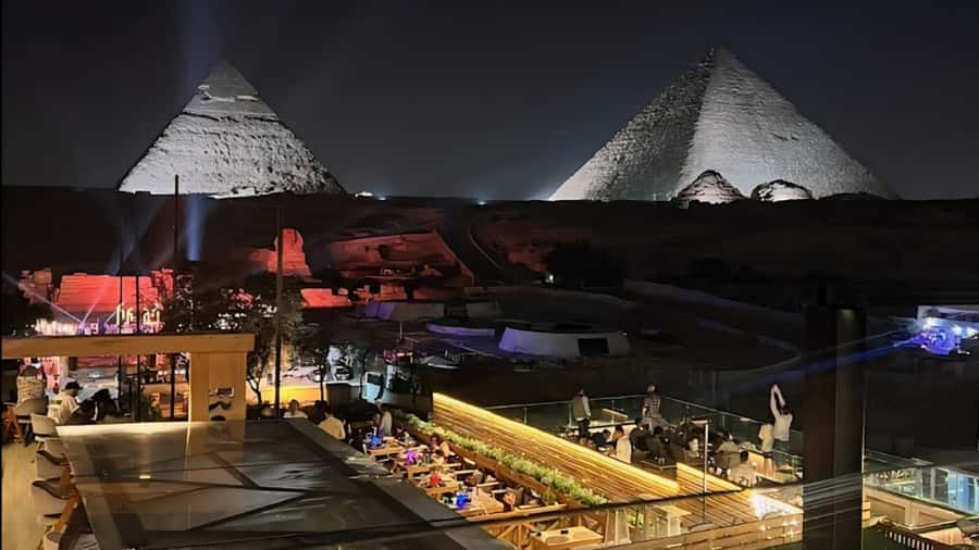 Giza: Dinner with Pyramids All Around You at Rooftop7000 - The Rooftop View Is Worth More Than the Show