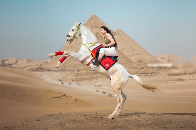 Giza Pyramids Photoshoot with Jumping Horse, Camel and Sphinx - Who will enjoy this most