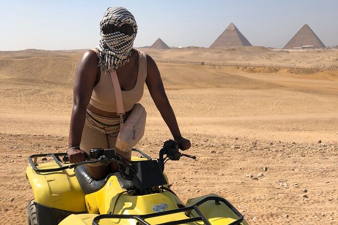 Giza pyramids, Sphinx, ATV bike, Lunch,Camel ride, Dinner cruise& shopping tour - Meeting the Sphinx and Valley Temple