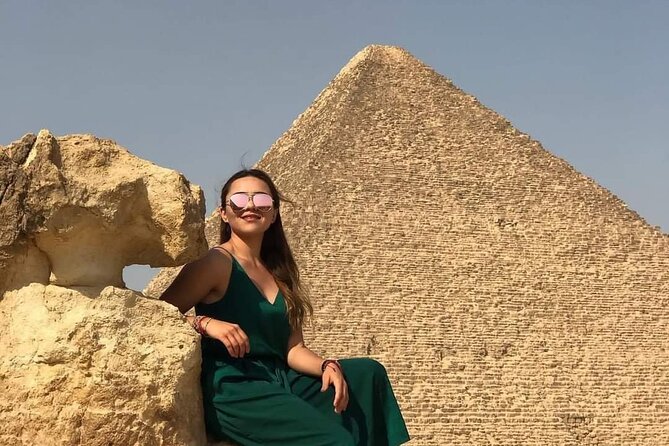 Grand Egyptian Museum,Giza Pyramids,Sphinx,Camel Ride&Lunch - Khafre’s Pyramid and the surviving casing stones
