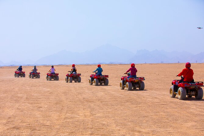 Hurghada Adrenaline Safari: ATV, Buggy, Camel, Dinner & Show - The long ATV ride across the golden sand