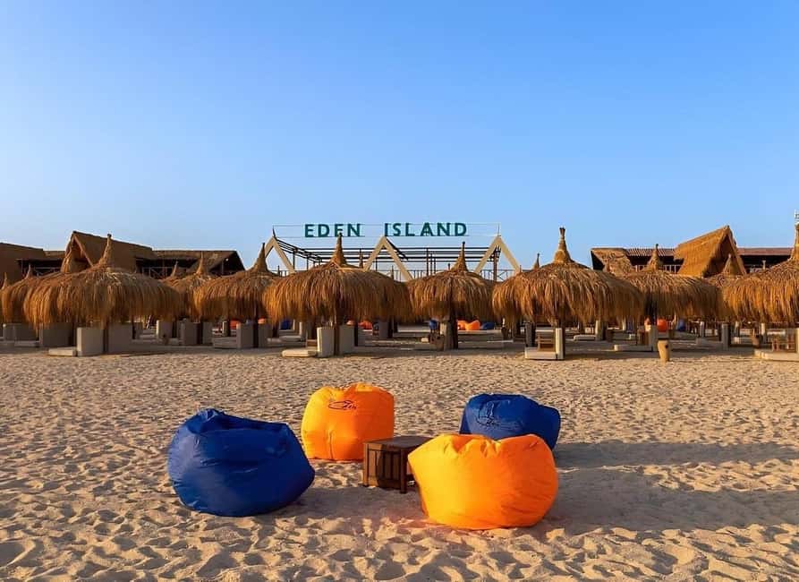 Hurghada: Eden Island Day Trip with Water Sports and Lunch - Reaching Eden Island from Hurghada