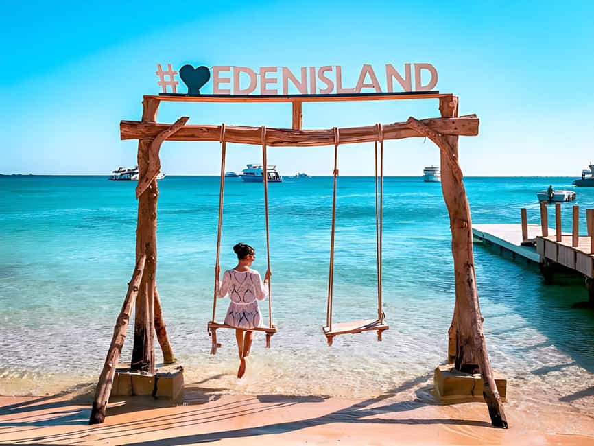 Hurghada:Eden Island Full-Day Trip with Water sports & Lunch - Snorkeling over Red Sea coral reefs