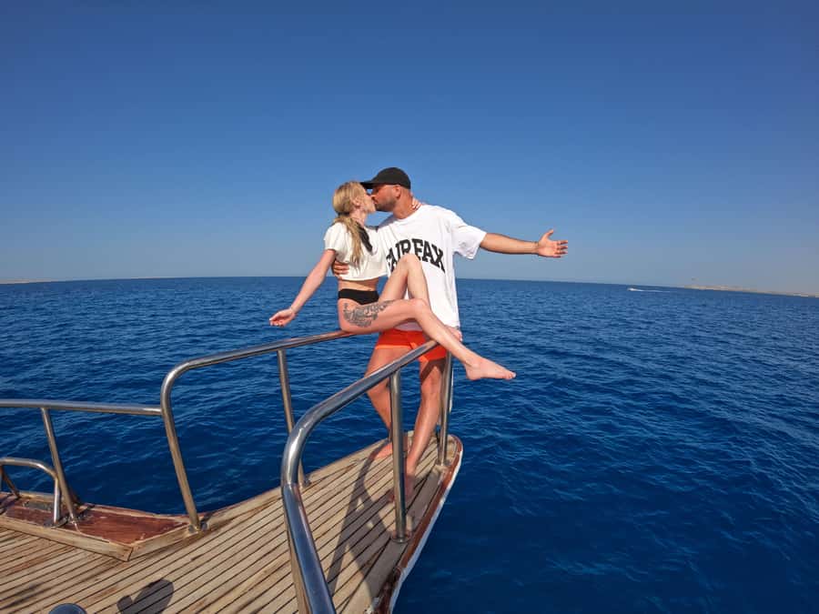 Hurghada: Orange Bay Island with breakfast, lunch & watersports - Two snorkeling stops, with help for nervous swimmers