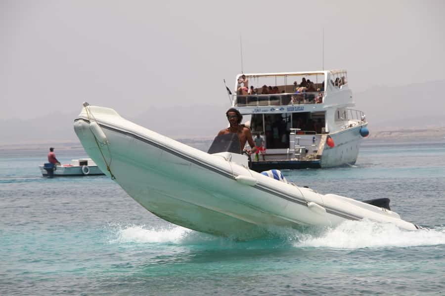 Hurghada: Private Speedboat to Orange Bay and White Island - Snorkeling near Giftun Island and a second reef stop