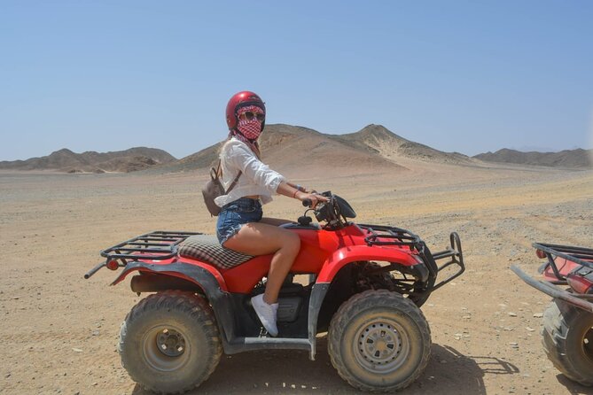 Hurghada safari 3 Hour Quad &Camel Ride Bedouin Village Visit - From Hurghada hotel to desert garage