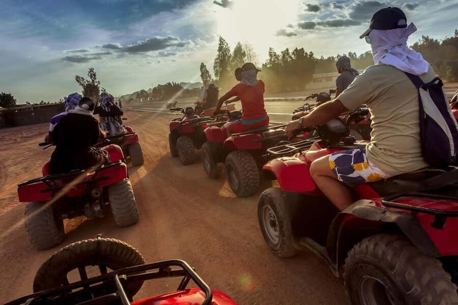 Hurghada: Safari 5<em>1 Quad, Stargazing, Horse ride w/ Dinner – Key points to know before booking’ /></p>
<ul>
<li><strong>Quad biking is the main burst of action:</strong> Expect a desert ride on prepared trails, with photo stops and a safety briefing before you set off.</li>
<li><strong>The evening has several separate activities:</strong> Camel riding, horse riding, dinner, dancing, and stargazing make this feel like a full program rather than one short excursion.</li>
<li><strong>Stargazing quality can vary:</strong> The telescope session has impressed some people, but floodlights near the camp have spoiled the view for others.</li>
<li><strong>Dinner is designed for mixed appetites:</strong> The open buffet includes barbecue items, salads, bread, and familiar Middle Eastern dishes, with soft drinks included.</li>
<li><strong>Transport costs depend on your resort:</strong> Hurghada pickup is available, while some resorts carry an extra charge. Confirm this before paying.</li>
<li><strong>The tour suits active families and first-time desert visitors:</strong> It is less suitable if you want serious off-road driving or a quiet, dark-sky astronomy session.</li>
</ul>
<h2 id="what-the-32-price-really-covers">What the $32 price really covers</h2>
<p><img width="900" height="601" decoding="async" src=