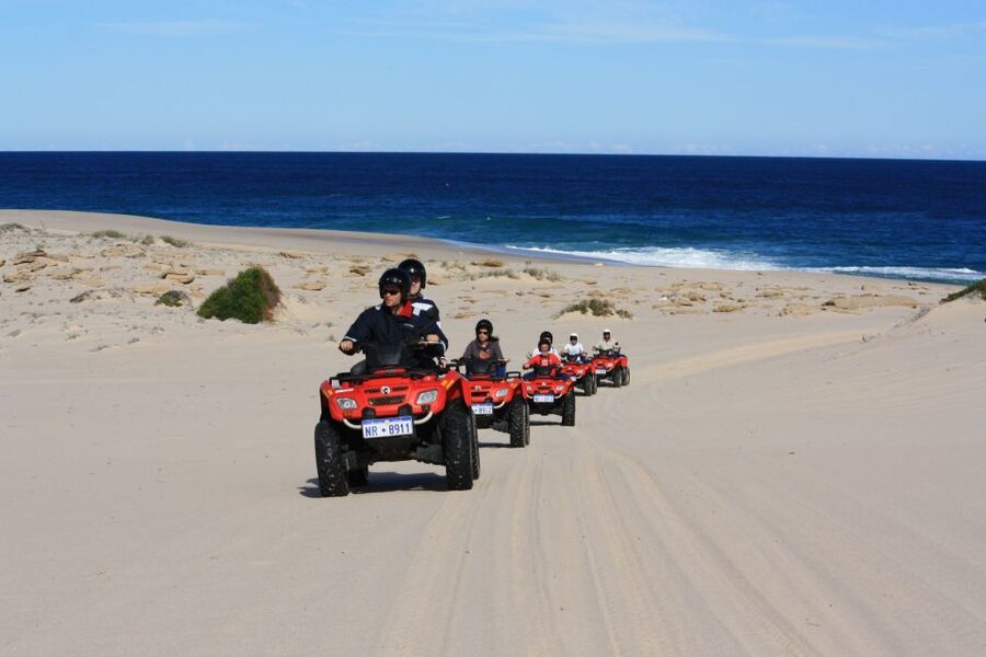 Hurghada: Sea and Mountains Quad or Buggy Family Tour - Quad bikes across the desert toward Makadi Bay