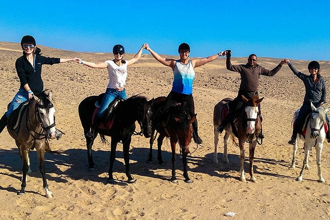 Hurghada: Sea & Desert Horseback Riding, Stargazing, Dinner, Show - Riding Beside Makadi Bay