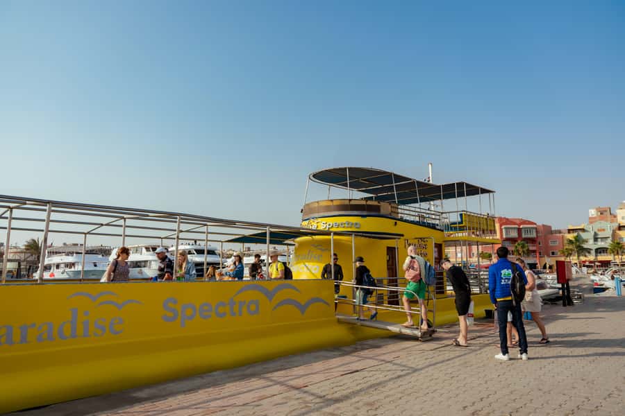 Hurghada: Semi-Submarine Boat Tour w/ Snorkeling & Transfer - Hotel pickup from Hurghada, Makadi Bay, or Safaga