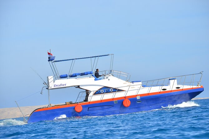 Private Fishing Full Day Boat and Snorkeling Sea Trip -Hurghada - Cruising toward the Red Sea reefs