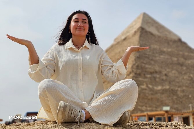Private Giza Pyramids Tour, Sphinx with Camel Ride and Lunch - Khafre’s Pyramid and the surviving cap