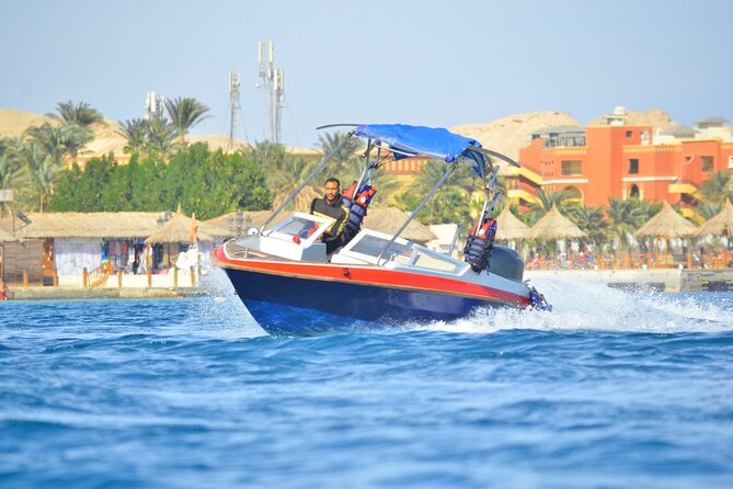 Private Speed Boat to DOLPHINS House & Water activities -HURGHADA - Snacks, Drinks, and Time on the Water