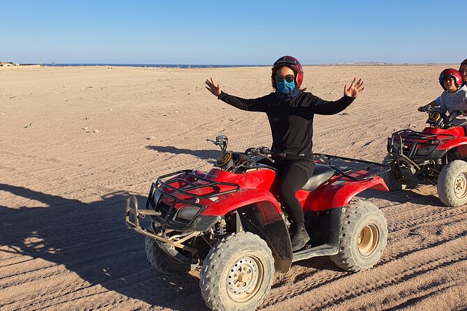 Pyramids of giza ,Sphinx,riding camel and driving a quad bick ATV. - One hour on a quad bike in the desert