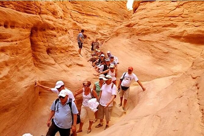 Sharm El-Sheikh: Jeep Adventure to Blue Hole, Canyon & Dahab - Walking through the 800-meter Colored Canyon