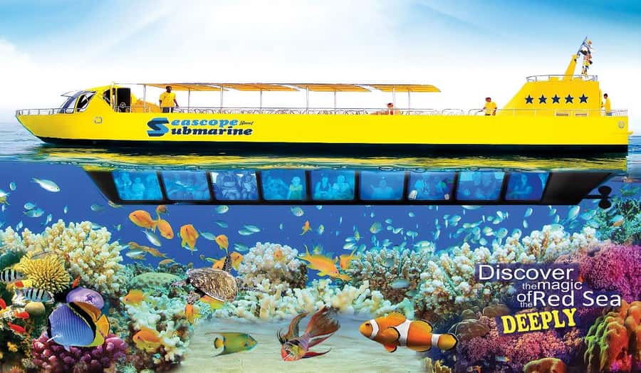 Sharm El-Sheikh: Seascope Submarine boat cruise with pickup - From your hotel to the Sharm marina