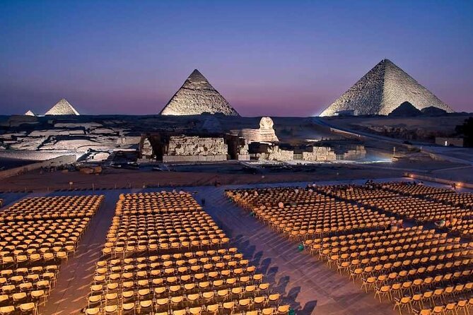 Sound and Light Show at the Pyramids from Egypt - The story of Khufu, Khafre, and Menkaure