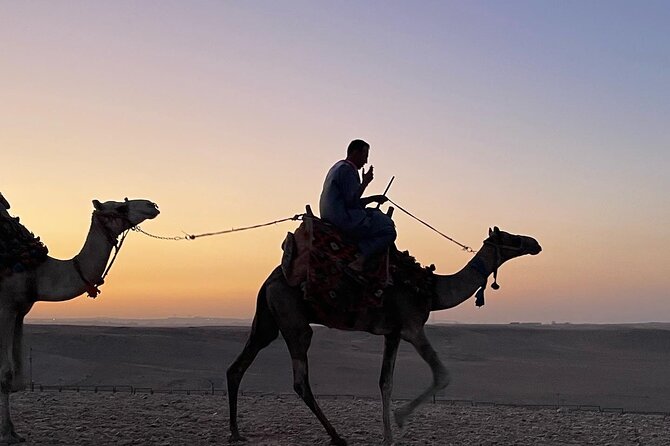 sunset at Giza pyramids by camels - Private touring helps, but the price is not low