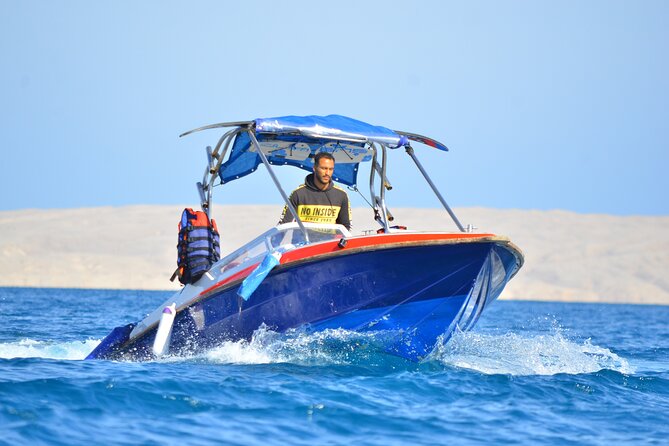 Swim with Dolphins Semi Private Speedboat Sea Tour - Hurghada - The second reef stop and possible island scenery
