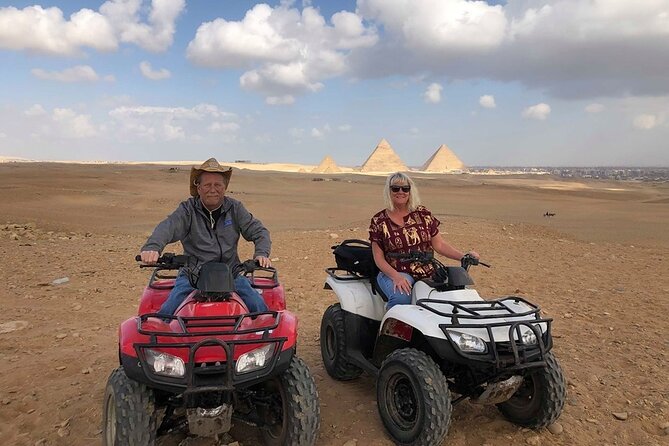 VIP Private Tour Giza Pyramids ,Sphinx , Quad Ride, Camel Ride - Approaching the Great Pyramid and the other monuments