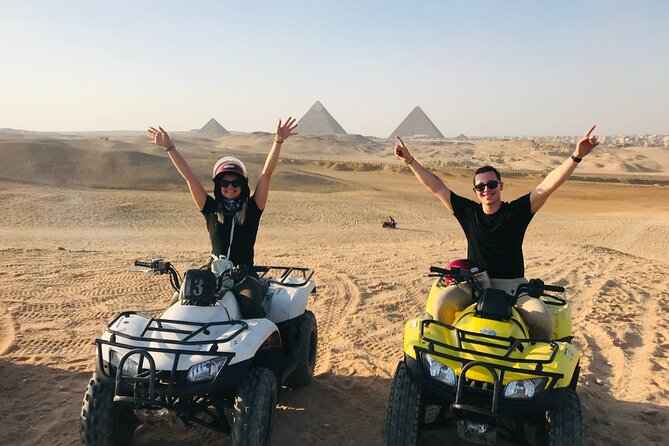 VIP Pyramids,Camel,Quad Bike(ATV) lunch,Tickets & dinner Cruise - Seeing the Giza Pyramids with a guide
